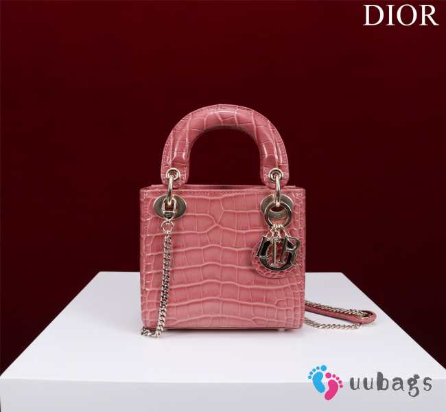 Dior M0505-Lady Gold buckle Pink 17x15x7cm - 1