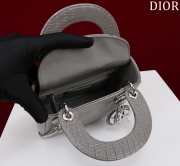 Dior M0505-Lady with silver buckle Gray 17x15x7cm - 2