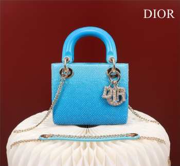 Dior M0505-Lady with gold Buckle Blue 17x15x7cm