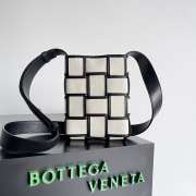 Bottega Veneta Canvas and sheepskin cross-body bag white - 1