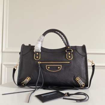 Balenciaga Classic Leather Black with gold buckle 38x24x12cm