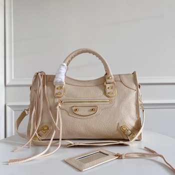 Balenciaga Classic Leather Beige 38x24x12cm