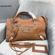 Balenciaga Classic Leather Brown with silver buckle 38x24x12cm - 1