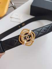 Chanel layer diamond calfskin with gold buckle width 3cm - 1