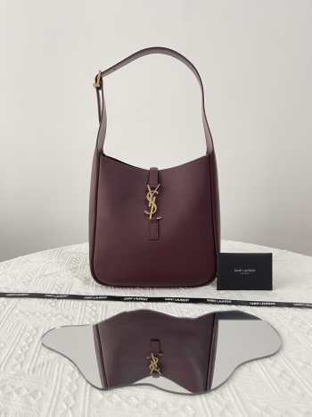 YSL Le 5 À 7 Soft Hobo 713938 in Dark brown 23x22x8.5cm