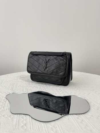 YSL Niki 633160 baby size in black 21x16x7.5cm