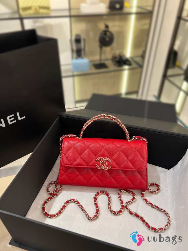 Chanel small 23p Kelly Red bag 19x10x4.5cm - 1