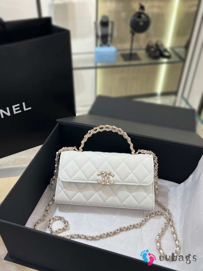 Chanel small 23p Kelly White bag 19x10x4.5cm - 1