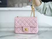 Chanel 23s pink shoulder bag with gold buckle 13x18x7cm  - 1