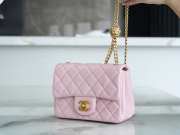 Chanel 23s pink shoulder bag with gold buckle 13x18x7cm  - 4