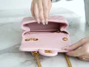 Chanel 23s pink shoulder bag with gold buckle 13x18x7cm  - 5