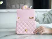 Chanel 23s pink shoulder bag with gold buckle 13x18x7cm  - 6