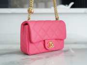 Chanel 23P pink shoulder bag with gold buckle 12x19x8cm - 5