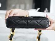 Chanel 22s black shoulder bag with gold buckle 13x17x6cm - 4