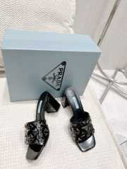 Prada High-heeled slippers black 7cm - 5