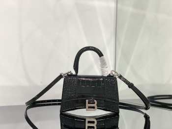 Balenciaga Hourglass BG8896 black with silver buckle 19x8x21cm