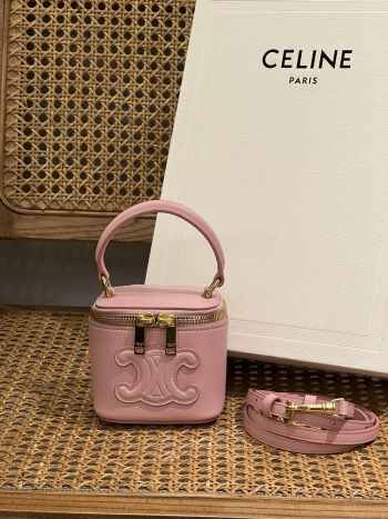 Celine small cylinder bag in pink 9x9.5x9cm