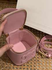 Celine small cylinder bag in pink 9x9.5x9cm - 6