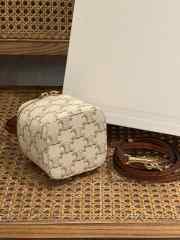 Celine small cylinder bag in white 9x9.5x9cm - 2