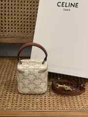 Celine small cylinder bag in white 9x9.5x9cm - 4