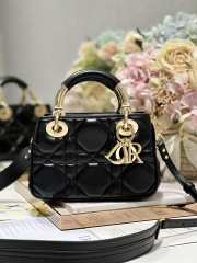 Dior lady small bag with gold hardware in black 19x13x8cm - 1