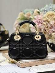 Dior lady small bag with gold hardware in black 19x13x8cm - 5