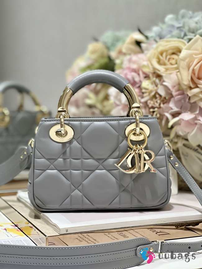 Dior Lady Small bag with gold hardware in gray 19x13x8cm - 1