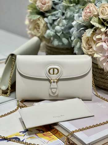 Dior Bobby East-West Pouch in white 21.5×12×4cm