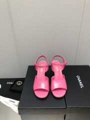 Chanel Sandal 9cm in pink with shiny leather  - 2