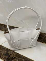 Bottega Veneta Arco Intreccio Leather Top Handle Bag in White  - 1