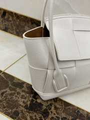 Bottega Veneta Arco Intreccio Leather Top Handle Bag in White  - 6