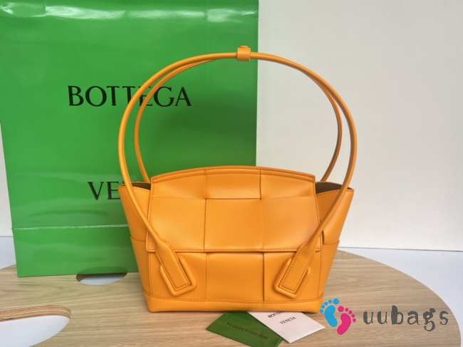 Bottega Veneta Arco Intreccio Leather Top Handle Bag in Orange - 1