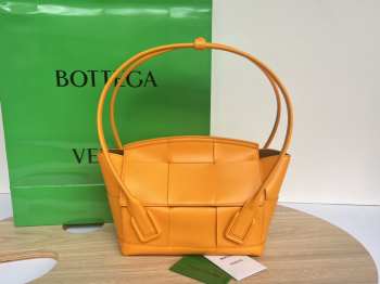 Bottega Veneta Arco Intreccio Leather Top Handle Bag in Orange