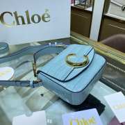 Chloe Logo C in Blue 16.5x14x5cm - 4