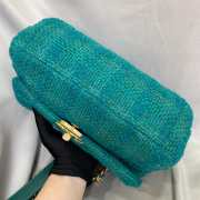 Chanel 19 Maxi braided Tweed & Gold-Tone in green 30cm  - 2