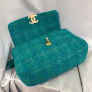 Chanel 19 Maxi braided Tweed & Gold-Tone in green 30cm  - 5