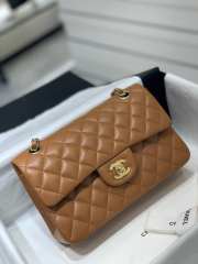 Chanel flap bag with gold hardware in brown 23cm - 3