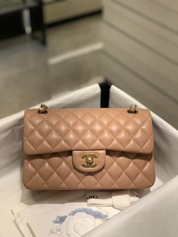 Chanel Flap bag with gold hardware in caramel 23cm