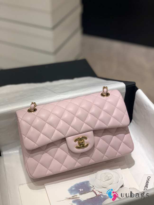 Chanel Flap bag with gold hardware in pink 23cm - 1