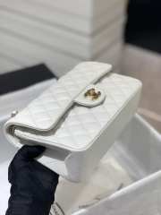 Chanel Flap bag with gold hardware in white 23cm - 6