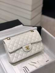 Chanel Flap bag with gold hardware in white 23cm - 2