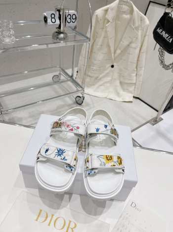 Dior sandal flowers in white 5cm