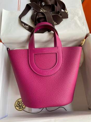 Hermes Pig Nose Vegetable Basket bag in rose purple 18cm