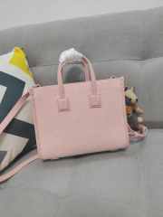 Burberry Medium Freya Leather & Canvas Tote Bag In Pink 23x8x19cm - 2