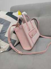 Burberry Medium Freya Leather & Canvas Tote Bag In Pink 23x8x19cm - 3