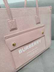 Burberry Medium Freya Leather & Canvas Tote Bag In Pink 33cm - 4