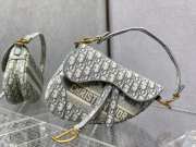 Uubags | Dior Saddle Bag In Gray With Gold Buckle 25cm - 1