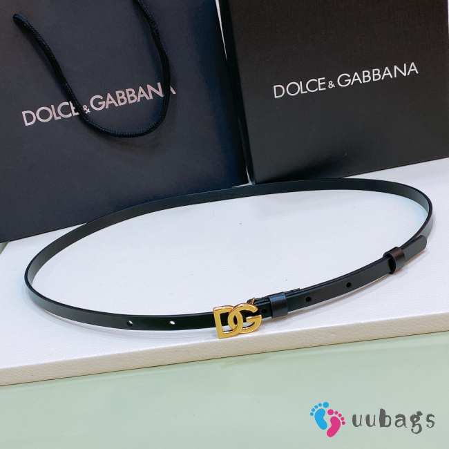 Dolce & Gabbana Belt With Gold Buckle Width 1cm - 1