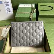 Gucci Matelassé Leather Pouch In Gray 10x7.5x2cm - 4