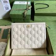 Gucci Matelassé Leather Pouch In White 10x7.5x2cm - 1